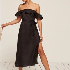 Reformation off shoulder Madrid dress